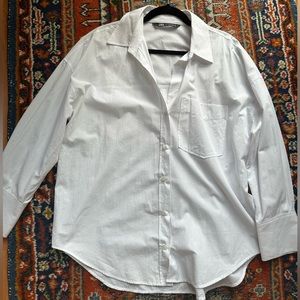 ZARA V-Neck Oversized Oxford